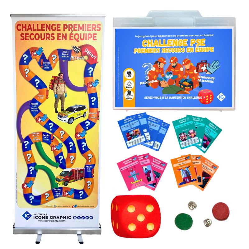 Jeu challenge Premiers Secours en Equipe PSE Sécurité civile formation Icone Graphic